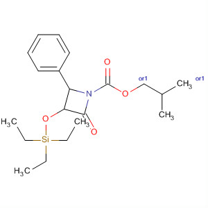 661489-91-4  1-Azetidinecarboxylic acid, 2-oxo-4-phenyl-3-[(triethylsilyl)oxy]-,2-methylpropyl ester, (3R,4S)-rel-