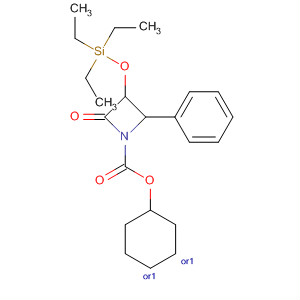 661489-94-7  1-Azetidinecarboxylic acid, 2-oxo-4-phenyl-3-[(triethylsilyl)oxy]-,cyclohexyl ester, (3R,4S)-rel-