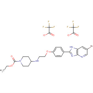 662113-98-6  1-Piperidinecarboxylic acid,4-[[2-[4-(6-bromo-1H-imidazo[4,5-b]pyridin-2-yl)phenoxy]ethyl]amino]-,ethyl ester, bis(trifluoroacetate)