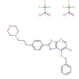 662116-96-3  1H-Imidazo[4,5-b]pyridine,6-chloro-2-[4-[2-(4-morpholinyl)ethoxy]phenyl]-7-[(phenylmethyl)thio]-,bis(trifluoroacetate)