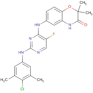 662220-39-5  2H-1,4-Benzoxazin-3(4H)-one,6-[[2-[(4-chloro-3,5-dimethylphenyl)amino]-5-fluoro-4-pyrimidinyl]amino]-2,2-dimethyl-
