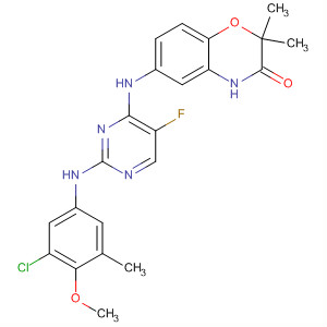 662225-56-1  2H-1,4-Benzoxazin-3(4H)-one,6-[[2-[(3-chloro-4-methoxy-5-methylphenyl)amino]-5-fluoro-4-pyrimidinyl]amino]-2,2-dimethyl-