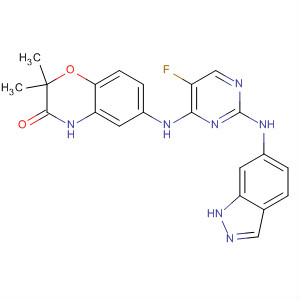 662225-64-1  2H-1,4-Benzoxazin-3(4H)-one,6-[[5-fluoro-2-(1H-indazol-6-ylamino)-4-pyrimidinyl]amino]-2,2-dimethyl-