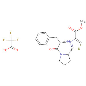 662723-02-6  4-Thiazolecarboxylic acid,2-[(2S)-1-[(2S)-2-amino-1-oxo-3-phenylpropyl]-2-pyrrolidinyl]-, methylester, mono(trifluoroacetate)
