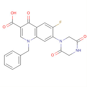 663162-82-1  3-Quinolinecarboxylic acid,7-(2,5-dioxo-1-piperazinyl)-6-fluoro-1,4-dihydro-4-oxo-1-(phenylmethyl)-