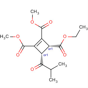 663605-65-0  1-Cyclobutene-1,2,3-tricarboxylic acid, 4-(2-methyl-1-oxopropyl)-,1-ethyl 2,3-dimethyl ester, (3R,4S)-rel-