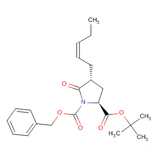 663613-99-8  1,2-Pyrrolidinedicarboxylic acid, 5-oxo-4-(2Z)-2-pentenyl-,1-(1,1-dimethylethyl) 2-(phenylmethyl) ester, (2S,4R)-