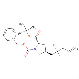 663614-10-6  1,2-Pyrrolidinedicarboxylic acid, 4-(2,2-difluoro-4-pentenyl)-,1-(1,1-dimethylethyl) 2-(phenylmethyl) ester, (2S,4S)-