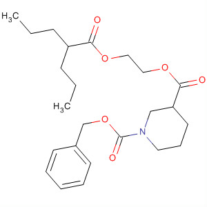 663624-43-9  1,3-Piperidinedicarboxylic acid, 3-[2-[(1-oxo-2-propylpentyl)oxy]ethyl]1-(phenylmethyl) ester