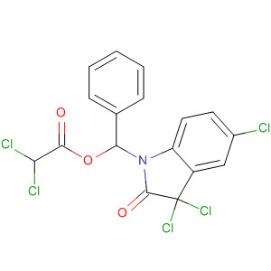 66464-13-9  Acetic acid, dichloro-,phenyl(3,3,5-trichloro-2,3-dihydro-2-oxo-1H-indol-1-yl)methyl ester