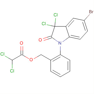 66464-14-0  Acetic acid, dichloro-,(5-bromo-3,3-dichloro-2,3-dihydro-2-oxo-1H-indol-1-yl)phenylmethylester