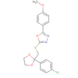 665021-64-7  1,3,4-Oxadiazole,2-[[[2-(4-chlorophenyl)-1,3-dioxolan-2-yl]methyl]thio]-5-(4-methoxyphenyl)-