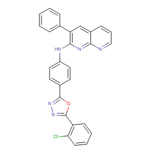 656253-99-5  1,8-Naphthyridin-2-amine,N-[4-[5-(2-chlorophenyl)-1,3,4-oxadiazol-2-yl]phenyl]-3-phenyl-