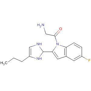 656257-24-8  1H-Indole,1-(aminoacetyl)-5-fluoro-2,3-dihydro-2-(4-propyl-1H-imidazol-2-yl)-
