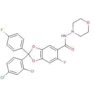 656805-07-1  1,3-Benzodioxole-5-carboxamide,2-(2,4-dichlorophenyl)-6-fluoro-2-(4-fluorophenyl)-N-4-morpholinyl-