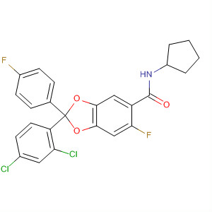 656805-11-7  1,3-Benzodioxole-5-carboxamide,N-cyclopentyl-2-(2,4-dichlorophenyl)-6-fluoro-2-(4-fluorophenyl)-