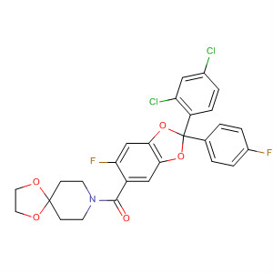 656805-20-8  1,4-Dioxa-8-azaspiro[4.5]decane,8-[[2-(2,4-dichlorophenyl)-6-fluoro-2-(4-fluorophenyl)-1,3-benzodioxol-5-yl]carbonyl]-