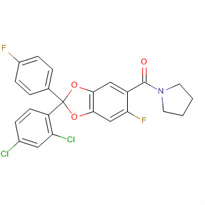 656805-23-1  Pyrrolidine,1-[[2-(2,4-dichlorophenyl)-6-fluoro-2-(4-fluorophenyl)-1,3-benzodioxol-5-yl]carbonyl]-