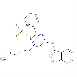 656814-05-0  1H-Pyrazolo[3,4-b]pyridin-3-amine,N-[6-[3-(methylamino)propyl]-2-[2-(trifluoromethyl)phenyl]-4-pyrimidinyl]-
