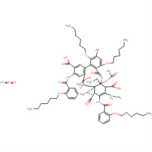 657412-98-1  1,4-Benzenedicarboxylic acid,2,2'-[[2,5-bis(hexyloxy)-1,4-phenylene]bis(iminocarbonyl)]bis[5-[[2-(hexyloxy)benzoyl]amino]-, tetraethyl ester