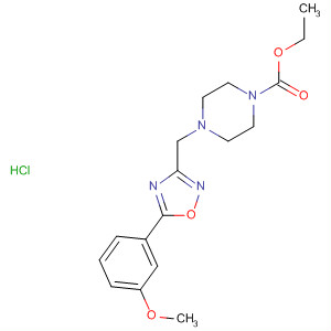 657423-69-3  1-Piperazinecarboxylic acid,4-[[5-(3-methoxyphenyl)-1,2,4-oxadiazol-3-yl]methyl]-, ethyl ester,monohydrochloride