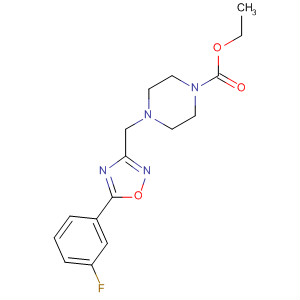 657423-79-5  1-Piperazinecarboxylic acid,4-[[5-(3-fluorophenyl)-1,2,4-oxadiazol-3-yl]methyl]-, ethyl ester