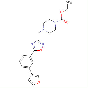 657424-01-6  1-Piperazinecarboxylic acid,4-[[5-[3-(3-furanyl)phenyl]-1,2,4-oxadiazol-3-yl]methyl]-, ethyl ester