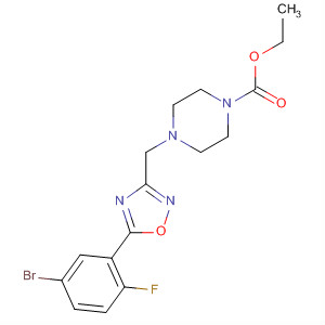 657425-78-0  1-Piperazinecarboxylic acid,4-[[5-(5-bromo-2-fluorophenyl)-1,2,4-oxadiazol-3-yl]methyl]-, ethyl ester