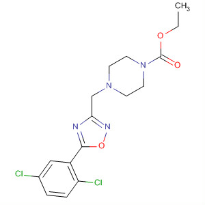 657425-80-4  1-Piperazinecarboxylic acid,4-[[5-(2,5-dichlorophenyl)-1,2,4-oxadiazol-3-yl]methyl]-, ethyl ester