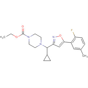 657425-95-1  1-Piperazinecarboxylic acid,4-[cyclopropyl[5-(2-fluoro-5-methylphenyl)-3-isoxazolyl]methyl]-, ethylester
