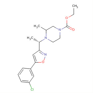 657426-05-6  1-Piperazinecarboxylic acid,4-[(1S)-1-[5-(3-chlorophenyl)-3-isoxazolyl]ethyl]-3-methyl-, ethyl ester,(3R)-
