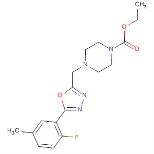 657426-42-1  1-Piperazinecarboxylic acid,4-[[5-(2-fluoro-5-methylphenyl)-1,3,4-oxadiazol-2-yl]methyl]-, ethyl ester