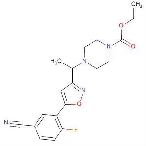 657426-67-0  1-Piperazinecarboxylic acid,4-[1-[5-(5-cyano-2-fluorophenyl)-3-isoxazolyl]ethyl]-, ethyl ester
