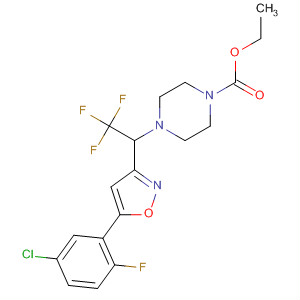 657426-71-6  1-Piperazinecarboxylic acid,4-[1-[5-(5-chloro-2-fluorophenyl)-3-isoxazolyl]-2,2,2-trifluoroethyl]-, ethylester