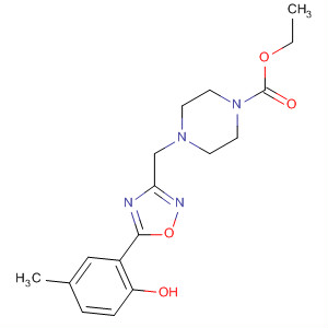 657426-75-0  1-Piperazinecarboxylic acid,4-[[5-(2-hydroxy-5-methylphenyl)-1,2,4-oxadiazol-3-yl]methyl]-, ethylester