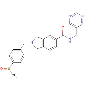 658038-69-8  1H-Isoindole-5-carboxamide,2,3-dihydro-2-[[4-(methylsulfinyl)phenyl]methyl]-N-(5-pyrimidinylmethyl)-