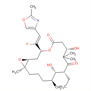 658056-30-5  4,17-Dioxabicyclo[14.1.0]heptadecane-5,9-dione,10-ethyl-3-[(1Z)-1-fluoro-2-(2-methyl-4-oxazolyl)ethenyl]-7,11-dihydroxy-8,8,12,16-tetramethyl-, (1S,3S,7S,10R,11S,12S,16R)-