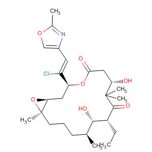 658056-36-1  4,17-Dioxabicyclo[14.1.0]heptadecane-5,9-dione,3-[(1Z)-1-chloro-2-(2-methyl-4-oxazolyl)ethenyl]-10-ethyl-7,11-dihydroxy-8,8,12,16-tetramethyl-, (1S,3S,7S,10R,11S,12S,16R)-