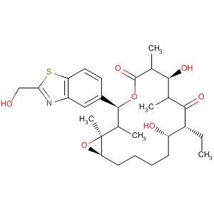 658056-61-2  4,17-Dioxabicyclo[14.1.0]heptadecane-5,9-dione,10-ethyl-7,11-dihydroxy-3-[2-(hydroxymethyl)-5-benzothiazolyl]-8,8,12,16-tetramethyl-, (1S,3S,7S,10R,11S,12S,16R)-