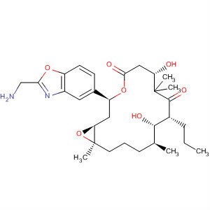 658057-14-8  4,17-Dioxabicyclo[14.1.0]heptadecane-5,9-dione,3-[2-(aminomethyl)-5-benzoxazolyl]-7,11-dihydroxy-8,8,12,16-tetramethyl-10-propyl-, (1S,3S,7S,10R,11S,12S,16R)-