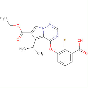 658085-45-1  Pyrrolo[2,1-f][1,2,4]triazine-6-carboxylic acid,4-(3-carboxy-2-fluorophenoxy)-5-(1-methylethyl)-, 6-ethyl ester