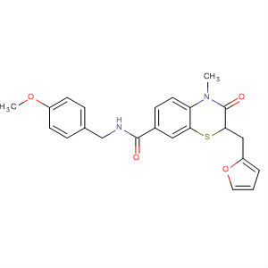 658680-14-9  2H-1,4-Benzothiazine-7-carboxamide,2-(2-furanylmethyl)-3,4-dihydro-N-[(4-methoxyphenyl)methyl]-4-methyl-3-oxo-