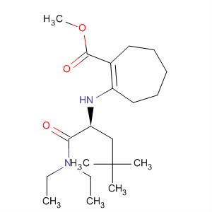 658688-25-6  1-Cycloheptene-1-carboxylic acid,2-[[(1S)-1-[(diethylamino)carbonyl]-3,3-dimethylbutyl]amino]-, methylester