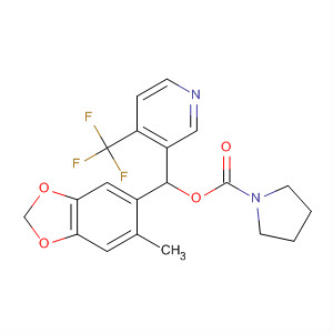 658695-14-8  1-Pyrrolidinecarboxylic acid,(6-methyl-1,3-benzodioxol-5-yl)[4-(trifluoromethyl)-3-pyridinyl]methylester