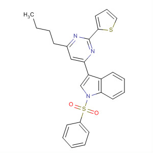 658699-91-3  1H-Indole, 3-[6-butyl-2-(2-thienyl)-4-pyrimidinyl]-1-(phenylsulfonyl)-