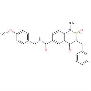 658709-46-7  1H-2,1-Benzothiazine-6-carboxamide,3,4-dihydro-N-[(4-methoxyphenyl)methyl]-1-methyl-4-oxo-3-(phenylmethyl)-, 2-oxide