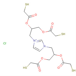 659719-40-1  1H-Imidazolium, 1,3-bis[2,3-bis[(mercaptoacetyl)oxy]propyl]-, chloride