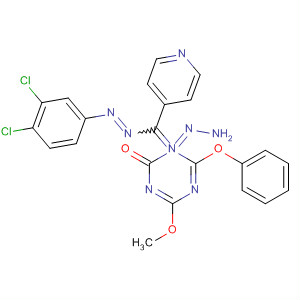 660399-44-0  1,3,5-Triazin-2(1H)-one, 4-methoxy-6-phenoxy-,[[(3,4-dichlorophenyl)azo]-4-pyridinylmethylene]hydrazone
