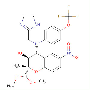 660404-75-1  2H-1-Benzopyran-3-ol,2-(dimethoxymethyl)-3,4-dihydro-4-[(1H-imidazol-2-ylmethyl)[4-(trifluoromethoxy)phenyl]amino]-2-methyl-6-nitro-, (2S,3S,4R)-