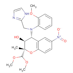 660404-84-2  2H-1-Benzopyran-3-ol,2-(dimethoxymethyl)-3,4-dihydro-4-[(1H-imidazol-2-ylmethyl)(2-methoxyphenyl)amino]-2-methyl-6-nitro-, (2S,3S,4R)-